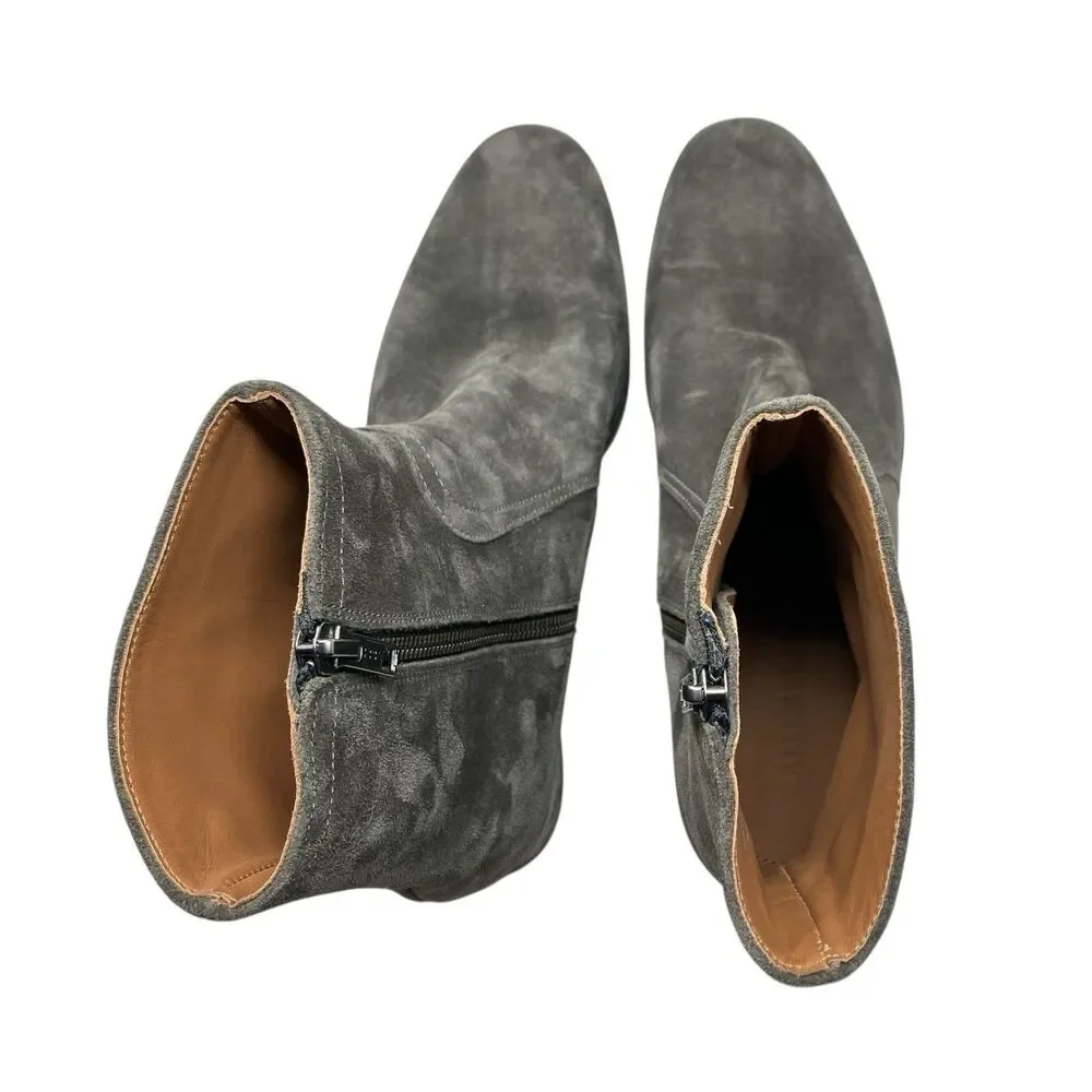 Allen Edmonds Boots Mens 7 D Gray Suede Siena Zip Ankle Smart‎ Casual Luxury